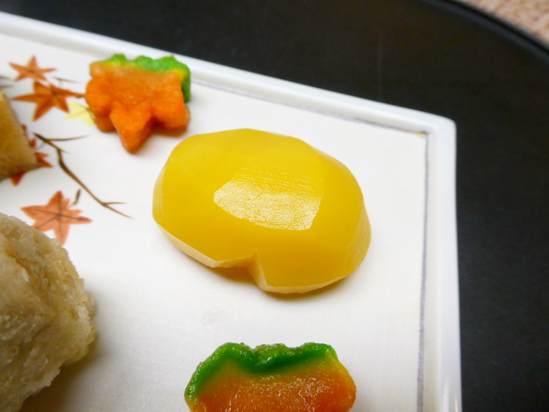 下田野の花亭こむらさきの夕食 前菜栗甘露煮