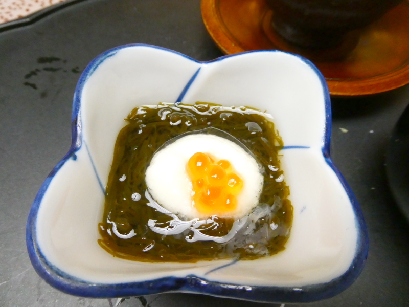 下田野の花亭こむらさきの夕食 酢の物 もずく酢